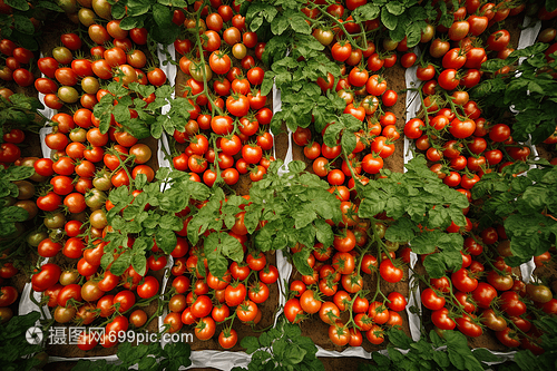 番茄植物特写拍摄图